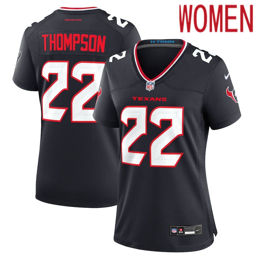 Women Houston Texans #22 Josh Thompson Nike Navy Team Game NFL Jersey